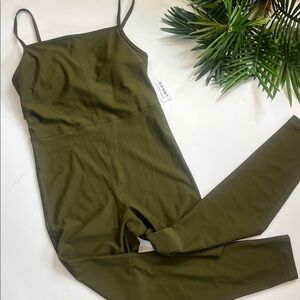 NWT Old Navy Active Olive Green Women's Jumpsuit leggings size medium